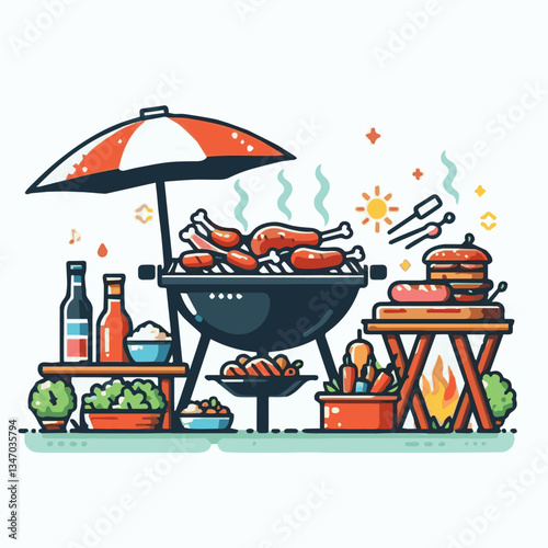 bbq, food, barbecue, grill, party, cooking, meat, picnic, grilling, summer, meal, grilled, cook, beef, cookout, hot, background, barbeque, steak, fire, backyard, pork, flame, delicious, smoke, outdoor