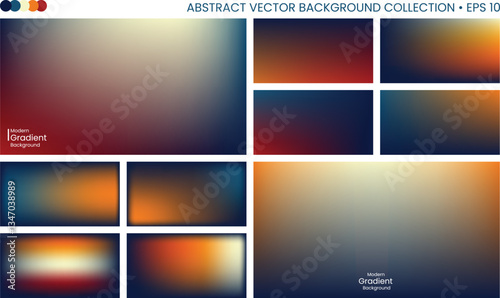 Abstract Vector Background Collection in Dark Blue, Red, and Yellow Colors