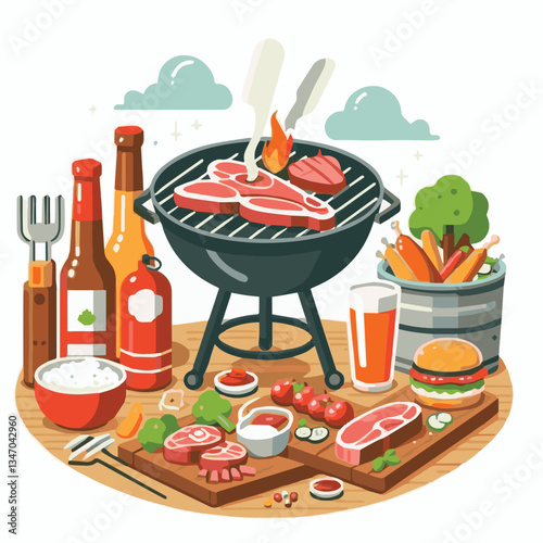 bbq, food, barbecue, grill, party, cooking, meat, picnic, grilling, summer, meal, grilled, cook, beef, cookout, hot, background, barbeque, steak, fire, backyard, pork, flame, delicious, smoke, outdoor