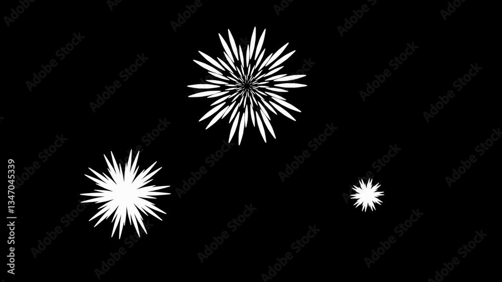 Fireworks celebration background. Cartoon Shape Style Fireworks Animation of Fireworks. firework blast circle pop up loop animation,