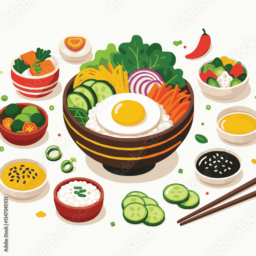 bibimbap, asian, cuisine, meal, healthy, delicious, food, rice, gourmet, korean food, vegetable, cooking, dinner, fresh, colorful, bowl, lunch, traditional, dish, egg, beef, spicy, korean, carrot, mea