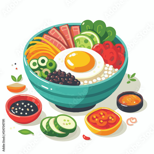 bibimbap, asian, cuisine, meal, healthy, delicious, food, rice, gourmet, korean food, vegetable, cooking, dinner, fresh, colorful, bowl, lunch, traditional, dish, egg, beef, spicy, korean, carrot, mea