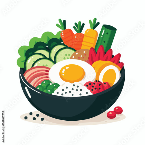 bibimbap, asian, cuisine, meal, healthy, delicious, food, rice, gourmet, korean food, vegetable, cooking, dinner, fresh, colorful, bowl, lunch, traditional, dish, egg, beef, spicy, korean, carrot, mea