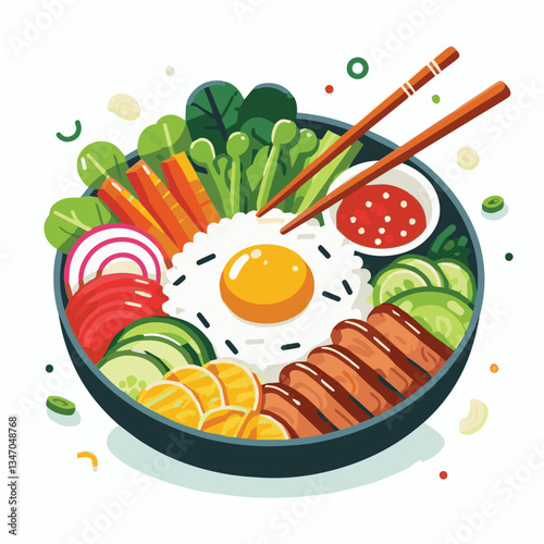 bibimbap, asian, cuisine, meal, healthy, delicious, food, rice, gourmet, korean food, vegetable, cooking, dinner, fresh, colorful, bowl, lunch, traditional, dish, egg, beef, spicy, korean, carrot, mea