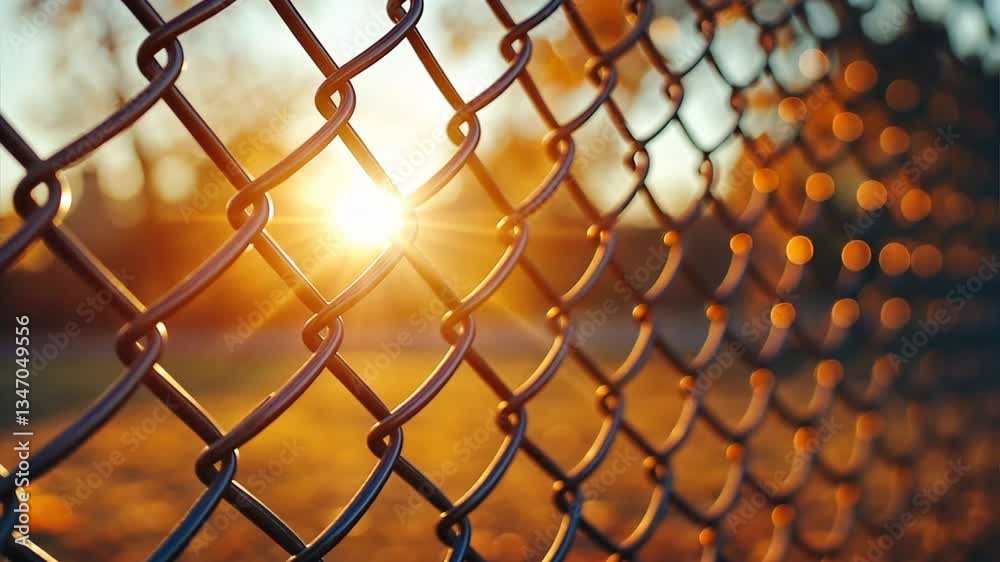 chain link fence with yellow background