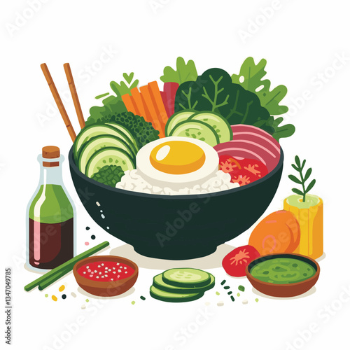 bibimbap, asian, cuisine, meal, healthy, delicious, food, rice, gourmet, korean food, vegetable, cooking, dinner, fresh, colorful, bowl, lunch, traditional, dish, egg, beef, spicy, korean, carrot, mea
