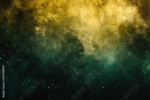 Wallpaper Mural Abstract Gold and Green Cosmic Nebula Dust Cloud Background Texture Torontodigital.ca
