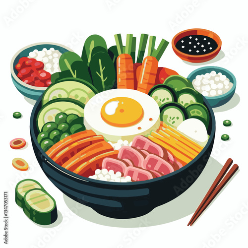 bibimbap, asian, cuisine, meal, healthy, delicious, food, rice, gourmet, korean food, vegetable, cooking, dinner, fresh, colorful, bowl, lunch, traditional, dish, egg, beef, spicy, korean, carrot, mea