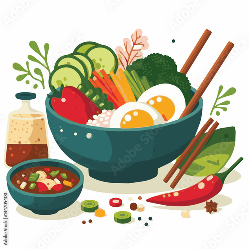 bibimbap, asian, cuisine, meal, healthy, delicious, food, rice, gourmet, korean food, vegetable, cooking, dinner, fresh, colorful, bowl, lunch, traditional, dish, egg, beef, spicy, korean, carrot, mea