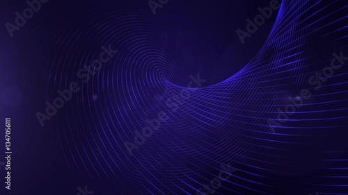 Colorful computer-generated loop featuring dynamic waves and intricate patterns in a deep blue ambiance