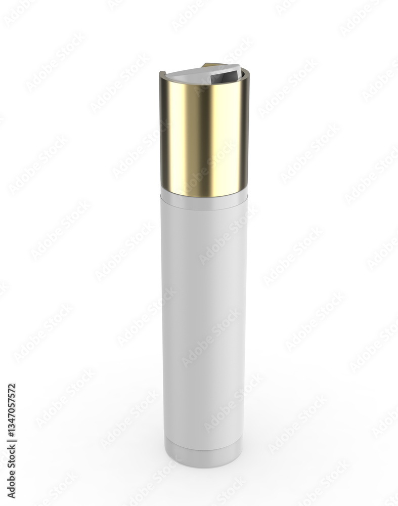 Blank Press Top Cap Cosmetic Container with Label 3d Illustration. Blank Press Top Cap Cosmetic Container with Label 3d Illustration.