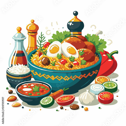 chicken, dinner, spicy, indian, cuisine, dish, asian, basmati, rice, meat, food, lunch, background, biryani, cooked, delicious, healthy, meal, india, restaurant, arabic, cooking, homemade, isolated, t