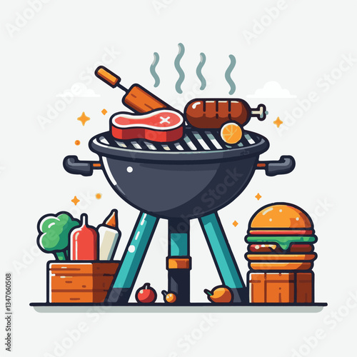 bbq, food, barbecue, grill, party, cooking, meat, picnic, grilling, summer, meal, grilled, cook, beef, cookout, hot, background, barbeque, steak, fire, backyard, pork, flame, delicious, smoke, outdoor