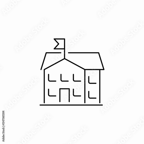 school building icon sign vector