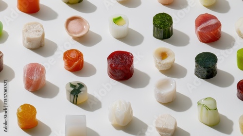 Vibrant and fresh fruit assortment on a pristine white surface, colorful display of natural goodness
