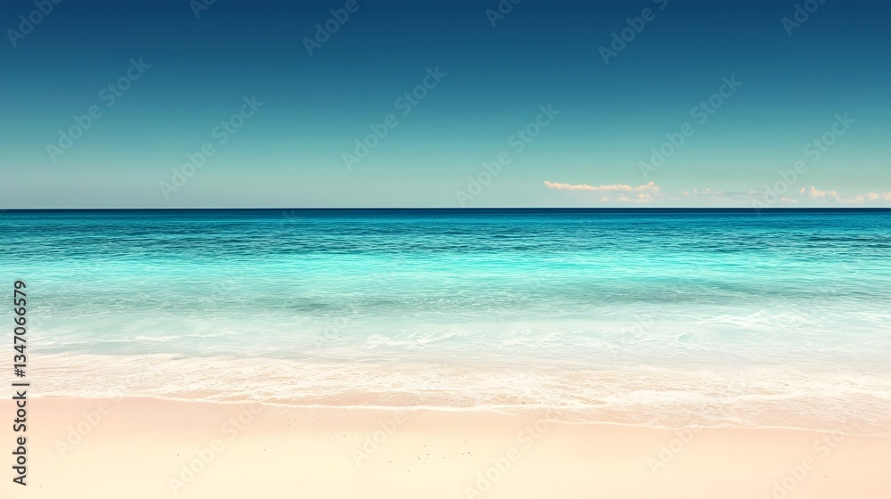 Obraz premium Tranquil Turquoise Seascape with Smooth Ocean Gradient