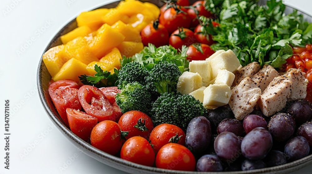 Balanced plate of healthy food, including fresh fruits, vegetables, and lean proteins (AI-generated). - Balanced plate of healthy food, including fresh fruits, vegetables, and lean proteins (AI-generated). -