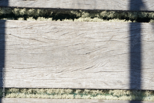 Tableau sur toile Tablas vieja de puente colgante.