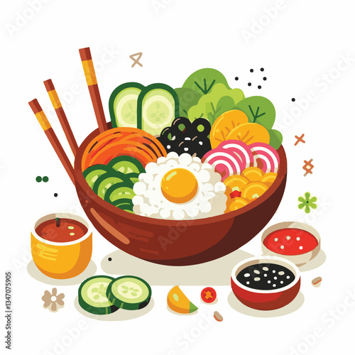 bibimbap, asian, cuisine, meal, healthy, delicious, food, rice, gourmet, korean food, vegetable, cooking, dinner, fresh, colorful, bowl, lunch, traditional, dish, egg, beef, spicy, korean, carrot, mea