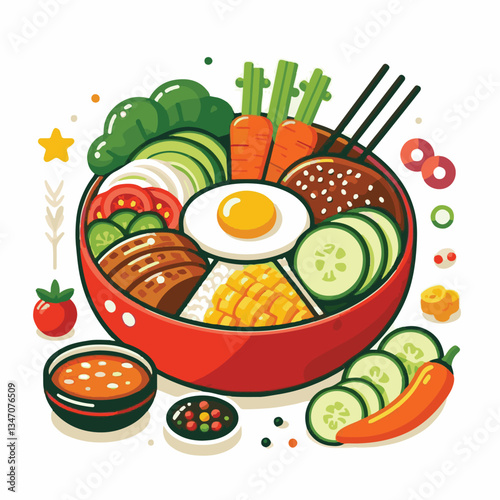 bibimbap, asian, cuisine, meal, healthy, delicious, food, rice, gourmet, korean food, vegetable, cooking, dinner, fresh, colorful, bowl, lunch, traditional, dish, egg, beef, spicy, korean, carrot, mea