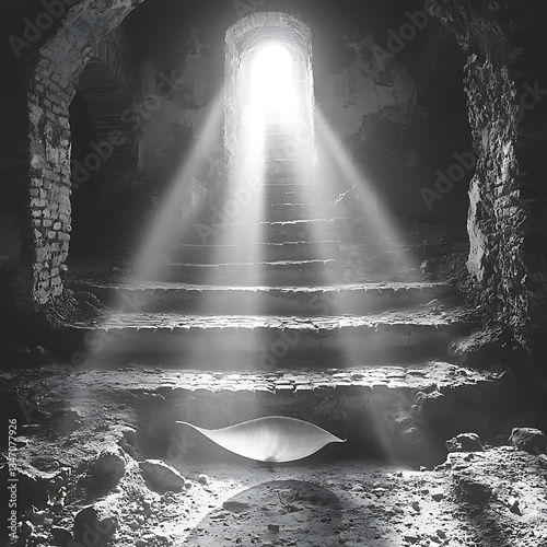 Sunlit Cellar Stairs, Ruinous Background