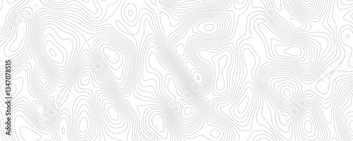Abstract wavy topographic line background. Seamless pattern and banner design. Modern and dynamic feel to topographic mapping vector illustration.