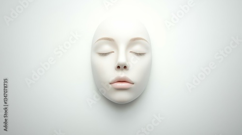 Serene woman's portrait,  captivating closeup with eyes closed in peaceful contemplation