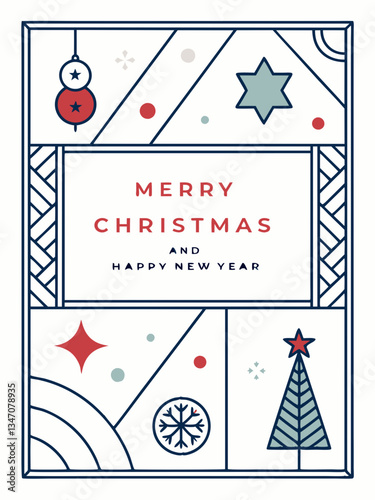Ai generated christmas and new year greetings card festive seasonal design cheerful holiday vibes graphic artwork