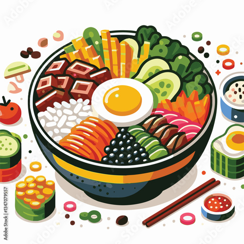 bibimbap, asian, cuisine, meal, healthy, delicious, food, rice, gourmet, korean food, vegetable, cooking, dinner, fresh, colorful, bowl, lunch, traditional, dish, egg, beef, spicy, korean, carrot, mea