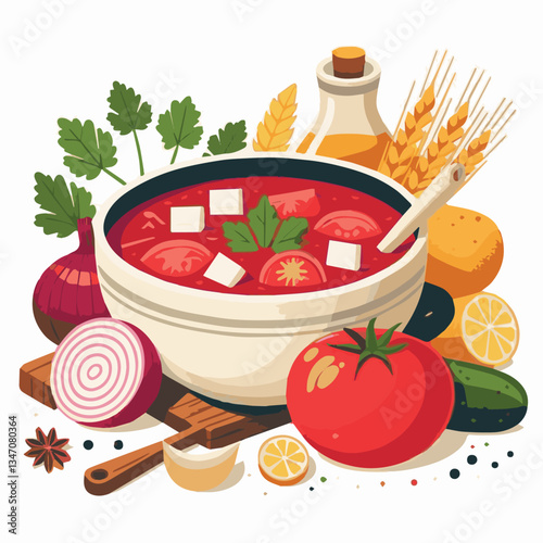 soup, food, borscht, bowl, ukrainian, dish, lunch, dinner, vegetable, beet, cream, cuisine, borsch, beetroot, red, meat, traditional, healthy, meal, homemade, hot, gourmet, plate, garlic, tasty, cooki