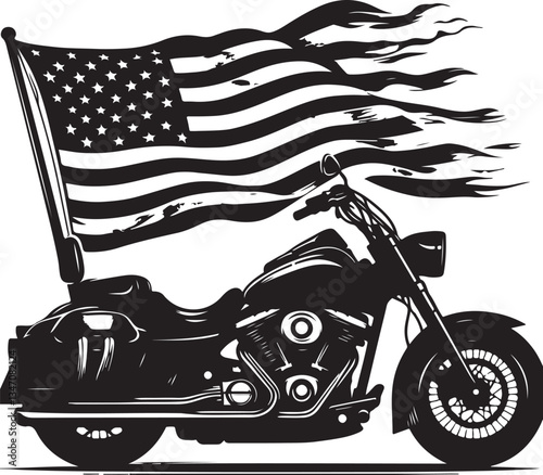 American  Soldier Tribute | Patriotic Military biker Silhouette