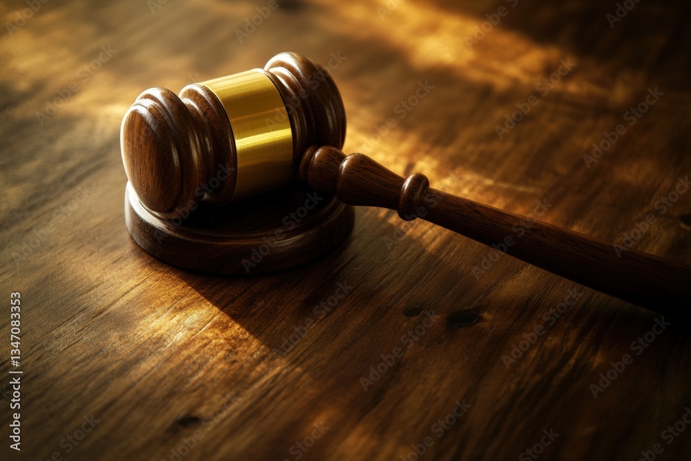 Obraz premium Judge’s gavel placed on a desk