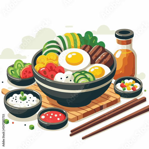 bibimbap, asian, cuisine, meal, healthy, delicious, food, rice, gourmet, korean food, vegetable, cooking, dinner, fresh, colorful, bowl, lunch, traditional, dish, egg, beef, spicy, korean, carrot, mea