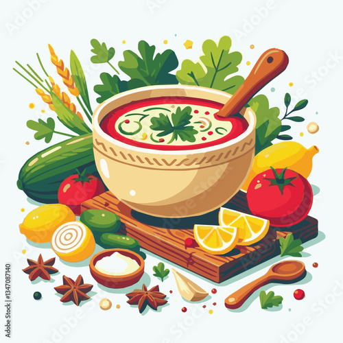 soup, food, borscht, bowl, ukrainian, dish, lunch, dinner, vegetable, beet, cream, cuisine, borsch, beetroot, red, meat, traditional, healthy, meal, homemade, hot, gourmet, plate, garlic, tasty, cooki