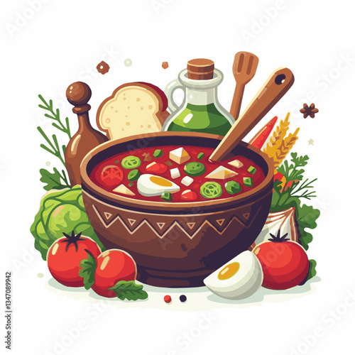 soup, food, borscht, bowl, ukrainian, dish, lunch, dinner, vegetable, beet, cream, cuisine, borsch, beetroot, red, meat, traditional, healthy, meal, homemade, hot, gourmet, plate, garlic, tasty, cooki