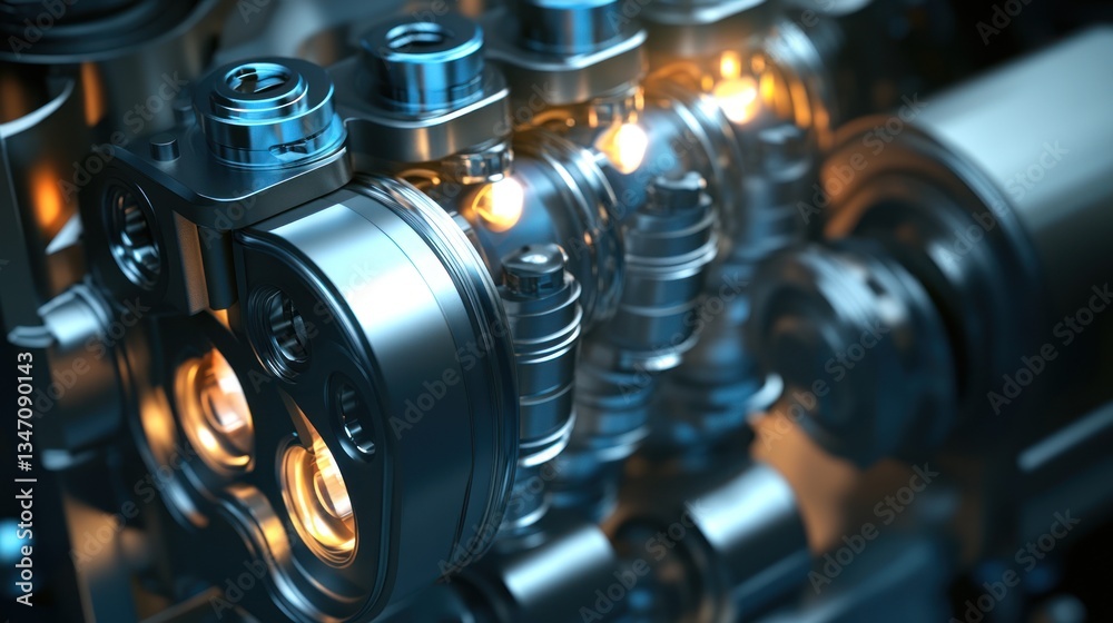 Fototapeta premium Detailed image showing the inner workings of a mechanical device