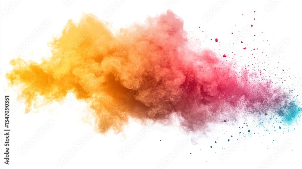 Fototapeta premium Dynamic explosion of colorful powder, a vibrant holi festival celebration vivid