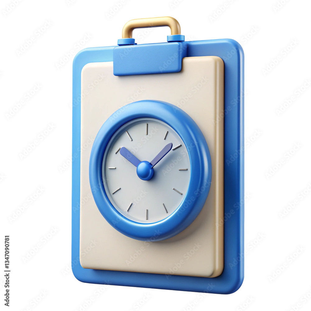 blue clock on a white background blue clock on a white background