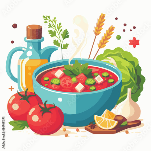 soup, food, borscht, bowl, ukrainian, dish, lunch, dinner, vegetable, beet, cream, cuisine, borsch, beetroot, red, meat, traditional, healthy, meal, homemade, hot, gourmet, plate, garlic, tasty, cooki