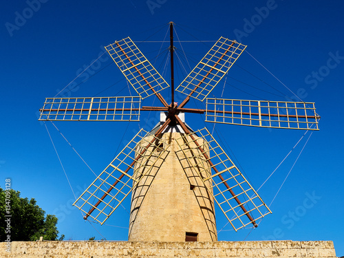 Old windmill in Gozo, Malta