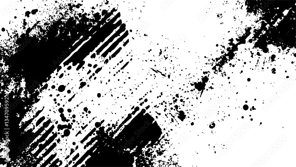 Fototapeta premium Black halftone dots white abstract background. Halftone grunge texture white background. Vector style paintbrush grunge with halftone dots pattern texture. 