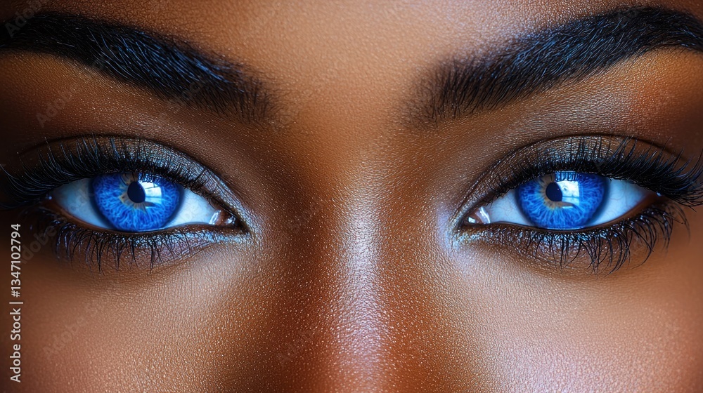 Naklejka premium Captivating Blue Eyes Woman Portrait