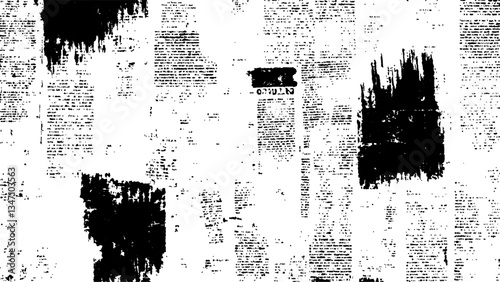 Vector newspaper paper grunge texture. Vector white and black newspaper paper grunge texture. Newspaper with old grunge vintage unreadable paper texture background.	