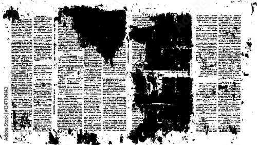 Vector newspaper paper grunge texture. Vector white and black newspaper paper grunge texture. Newspaper with old grunge vintage unreadable paper texture background.	