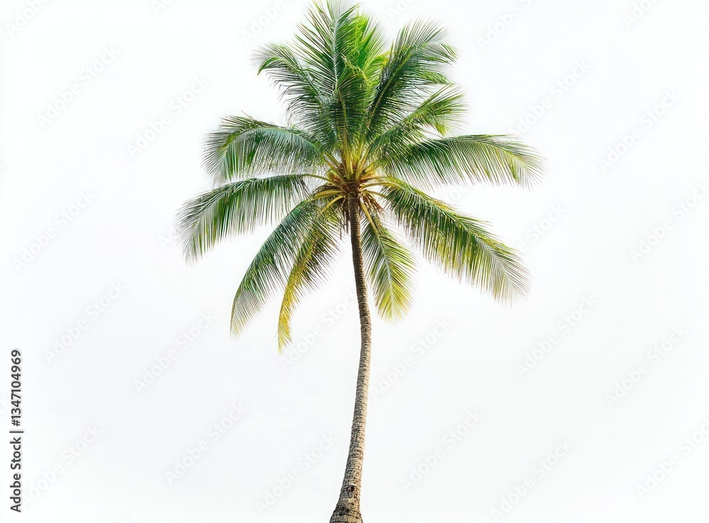 Obraz premium Isolated Palm Tree Against White Background for Tropical Summer Concepts