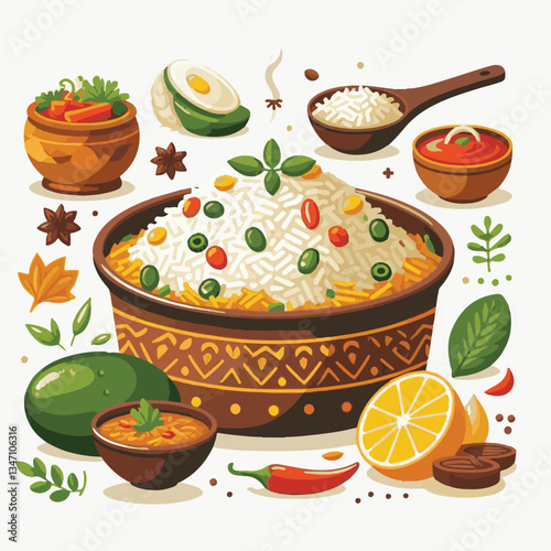chicken, dinner, spicy, indian, cuisine, dish, asian, basmati, rice, meat, food, lunch, background, biryani, cooked, delicious, healthy, meal, india, restaurant, arabic, cooking, homemade, isolated, t