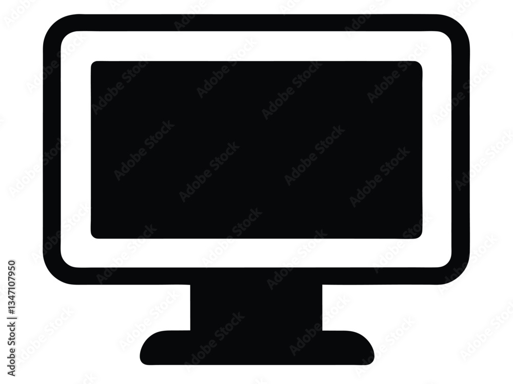 Computer monitor icon black silhouette style, Desktop Computer Icon Vector Symbol Graphic Design Computer monitor icon black silhouette style, Desktop Computer Icon Vector Symbol Graphic Design