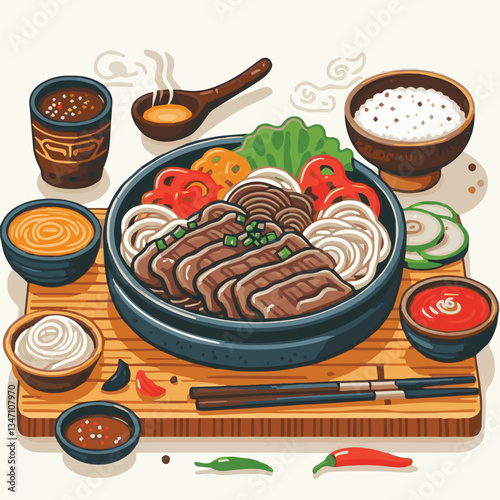 cuisine, meal, dish, meat, bulgogi, delicious, dinner, restaurant, beef, cooking, lunch, traditional, food, healthy, gourmet, asian, background, menu, spicy, plate, bbq, korean, korean food, barbecue,