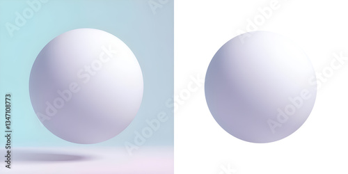  Isolated 3d smooth light blue aquamarine sphere, the ball on a transparent background and on a colored background. Use it for web design, graphic arts, and surreal compositions, bulleted list.