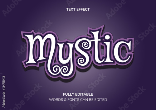 Mystic 3D Editable Text Effect – Enchanting Custom Font on Magical Purple Background